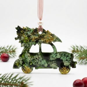 Weihnachtsanhänger Auto mit Tannenbaum