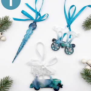 Handgemachtes Christmas-Sets aus Epoxidharz