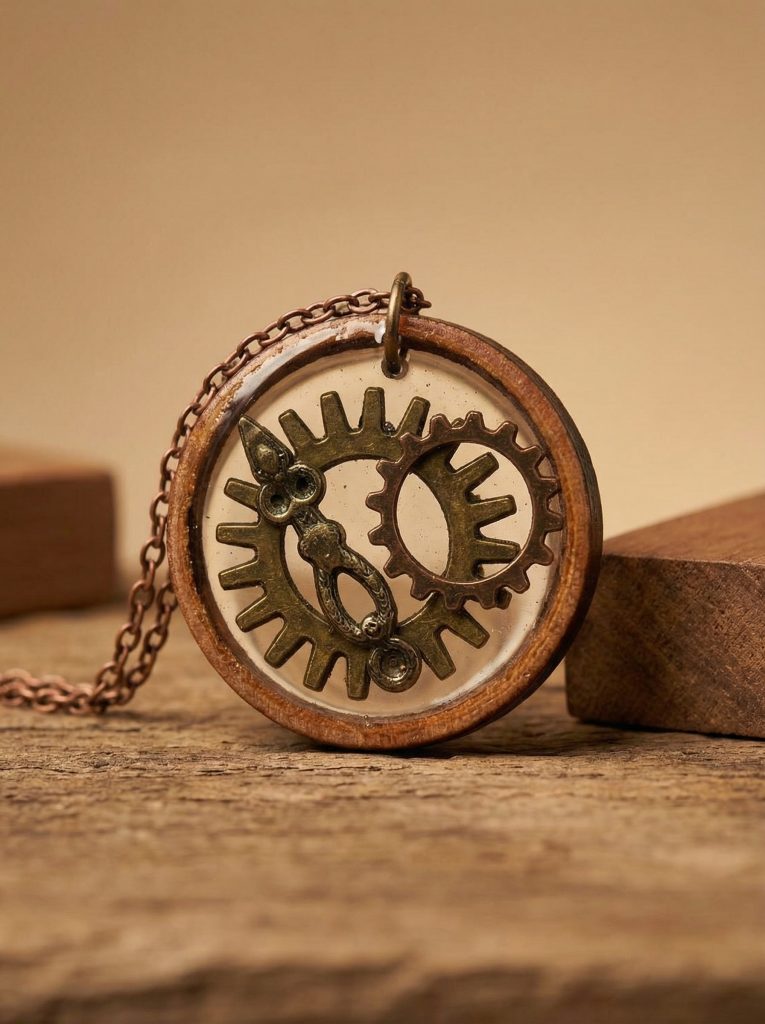 Steampunk Zahnrad Halskette | Industrieller Anhänger