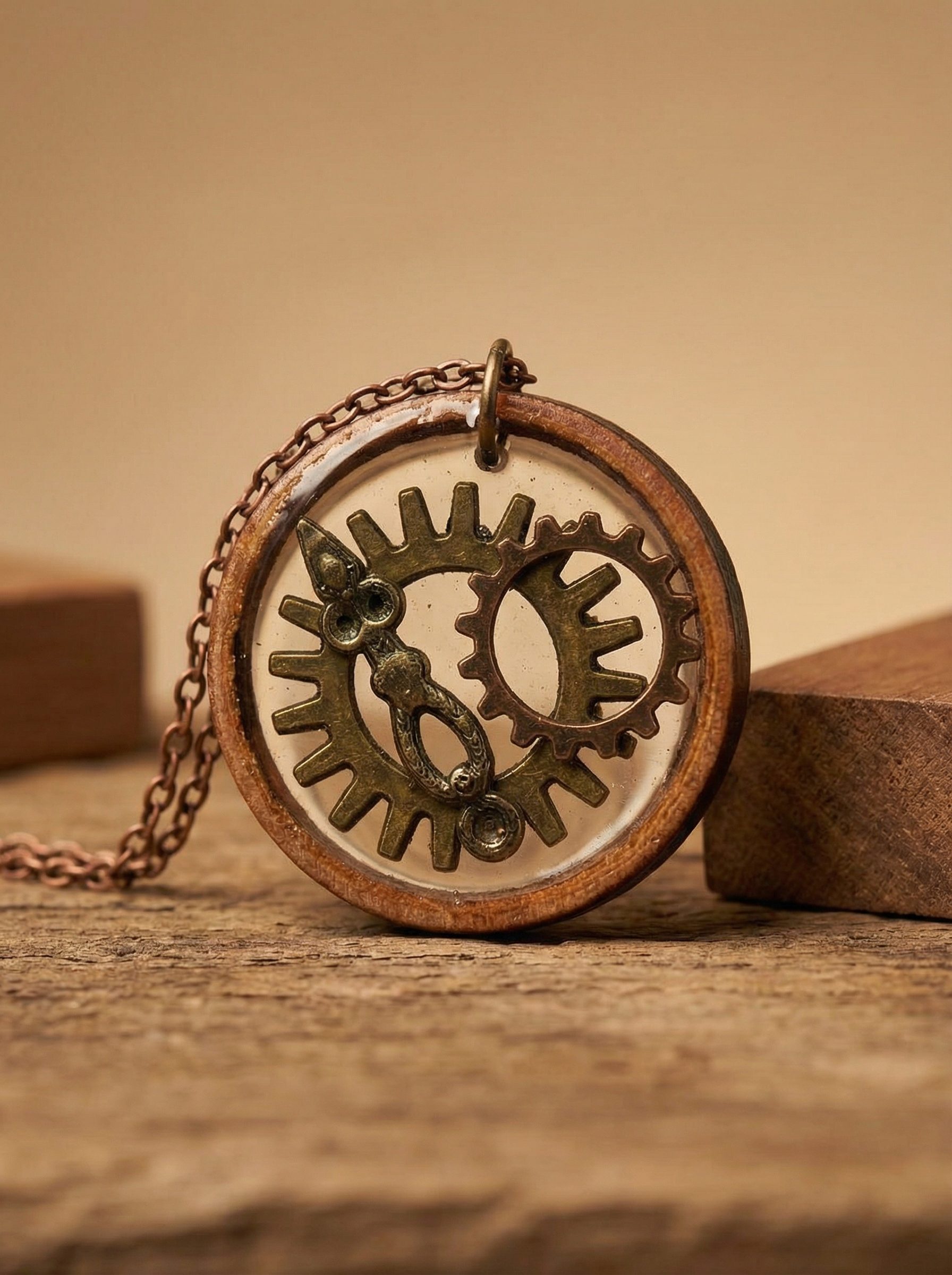 Steampunk Zahnrad Halskette | Industrieller Anhänger