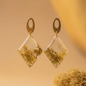 Handgemachte Harz Ohrringe mit Botanischen Einschlüssen