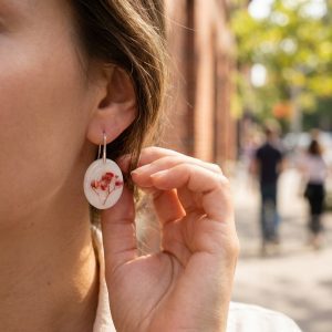 Botanische Harz Ohrringe, Echte gepresste Blumen, 925 Sterling Silber