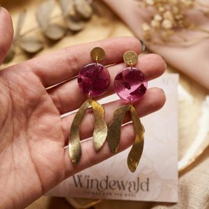 Harz & Gold Statement Ohrringe