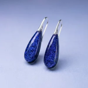 Resin Tropfenohrringe 925 Silver