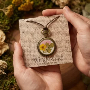 Echtblumen Halskette | Botanischer Harz Anhänger