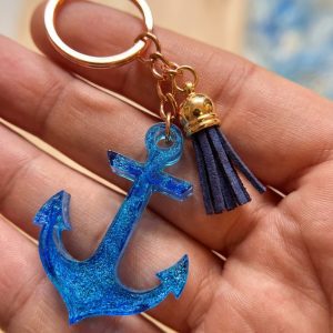 Handgefertigter Anker Schlüsselanhänger aus Resin