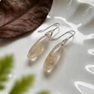 Natur Edelstein Ohrringe, Sterling Silber Hakenohrringe