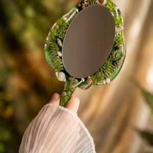 Handspiegel Harz, Natur Inspirierter Wald Spiegel, Feen-Ästhetik Dekor, Skurriler Pilz Schminkspiegel, Einzigartiges Handgemachtes Geschenk